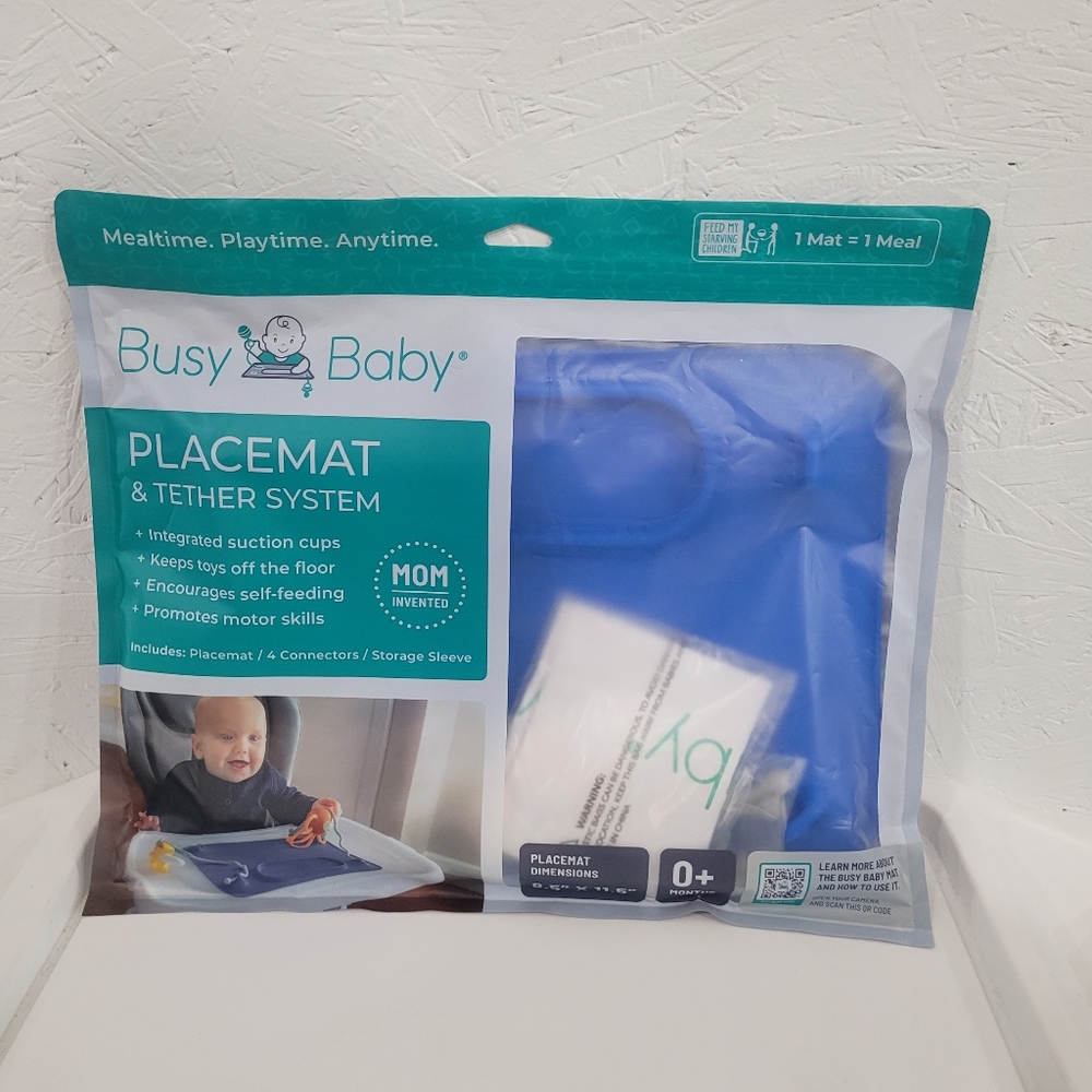 NEW Busy Baby Placemat and Tether System Mealtime Mat Playtime Toys Suction
